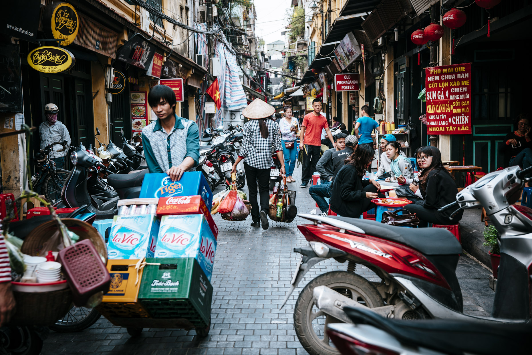 Busy street in Hanoi Vietnam