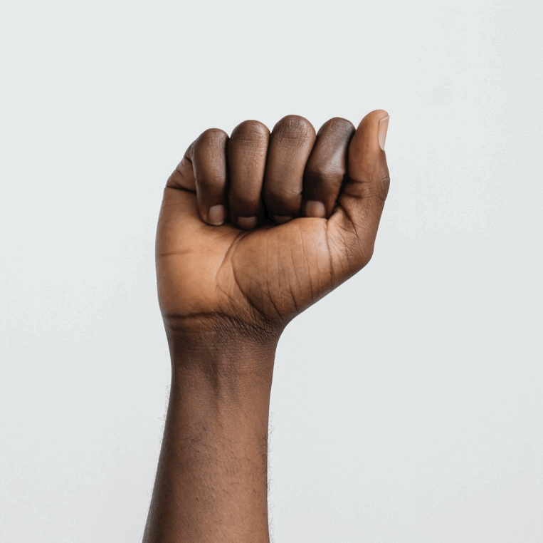 Multiple-fists-raised-to-support-Black-Lives-Matter