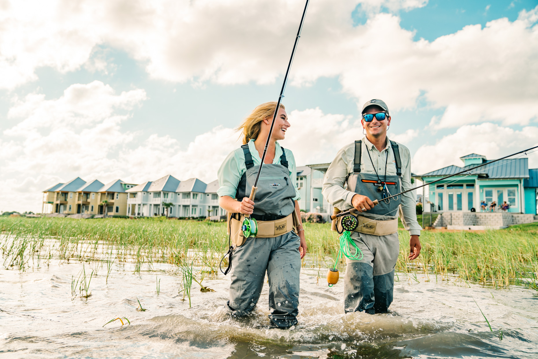 Smiling-woman-and-man-fly-fishing-is20190614_SCB_3211Inti-St-Clair-Austin-TX